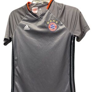 Adidas Dark Gray FC Bayern Munchen Soccer Jersey with Black Stripes